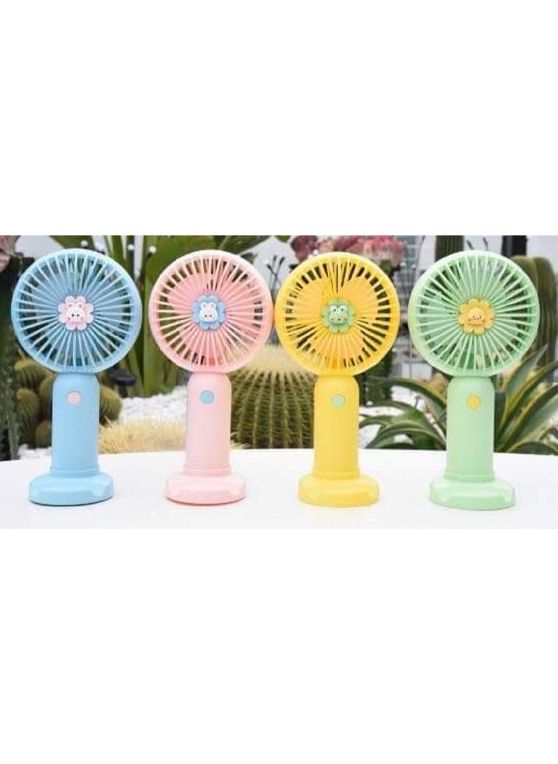 Generic - Portable fan that works with charging, a small hand fan with a mobile holder, random color - Image 1