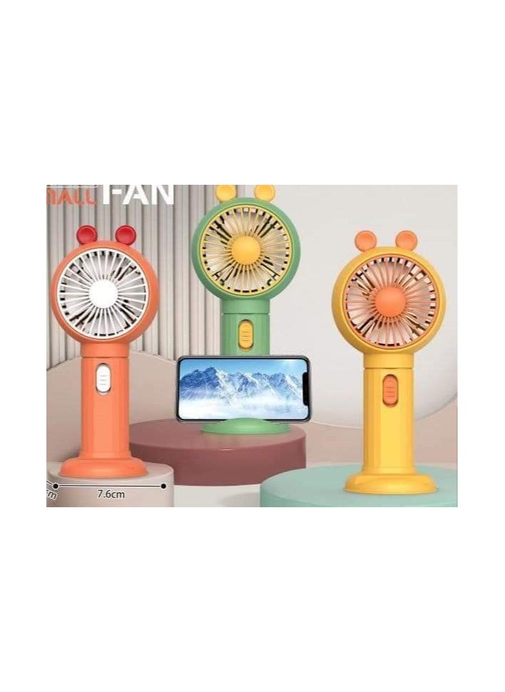 Generic - Portable fan that works with charging, a small hand fan with a mobile holder, random color - Image 1