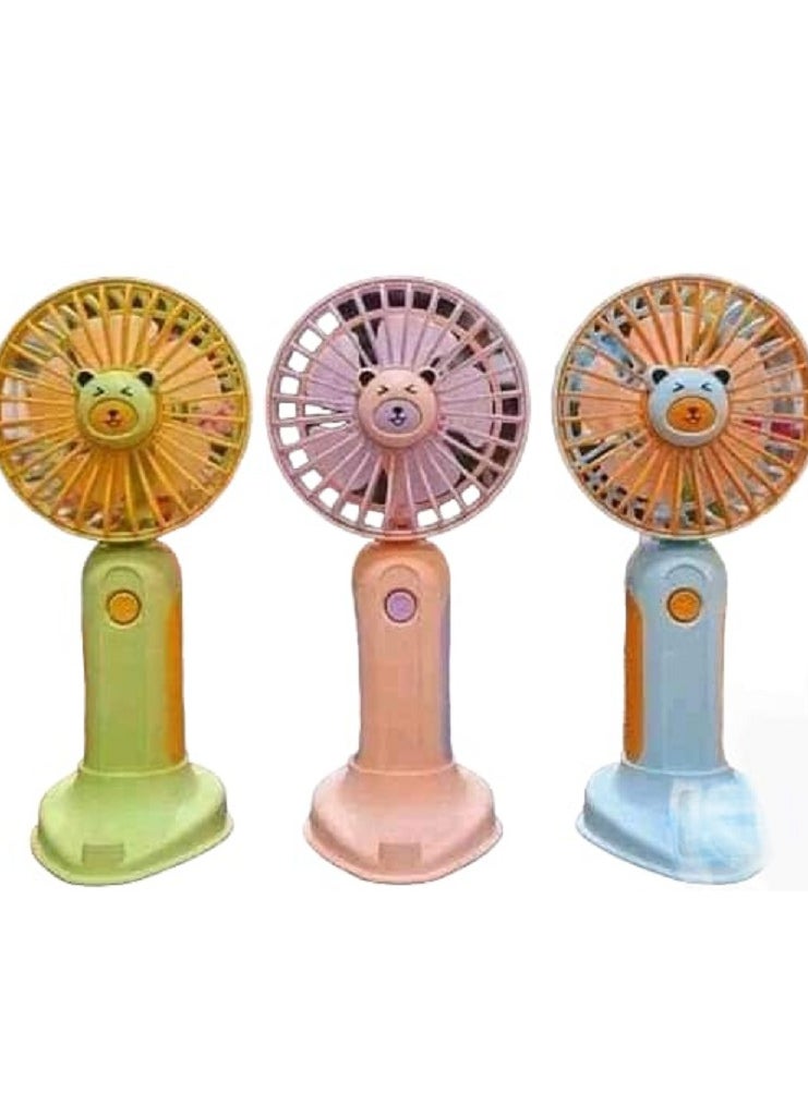 Generic - Portable fan that works with charging, a small hand fan with a mobile holder, random color - Image 1
