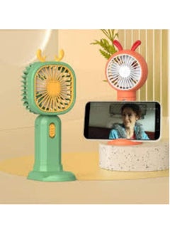 Portable fan that works with charging, a small hand fan with a mobile holder, random color