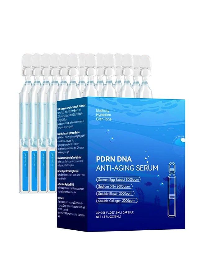 Viareline PDRN DNA Anti-Aging Serum, Microneedling Aftercare & Barrier Support with Collagen, Niacinamide & 6 Hyaluronic Acids, Wrinkles, Radiance & Hydration, Korean Skincare, 1.5 ml x 30 Capsule(1Pack) - Image 1