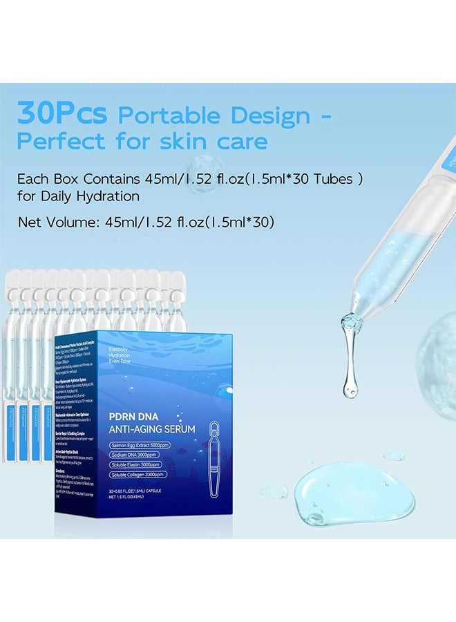 Viareline PDRN DNA Anti-Aging Serum, Microneedling Aftercare & Barrier Support with Collagen, Niacinamide & 6 Hyaluronic Acids, Wrinkles, Radiance & Hydration, Korean Skincare, 1.5 ml x 30 Capsule(1Pack) - Image 2