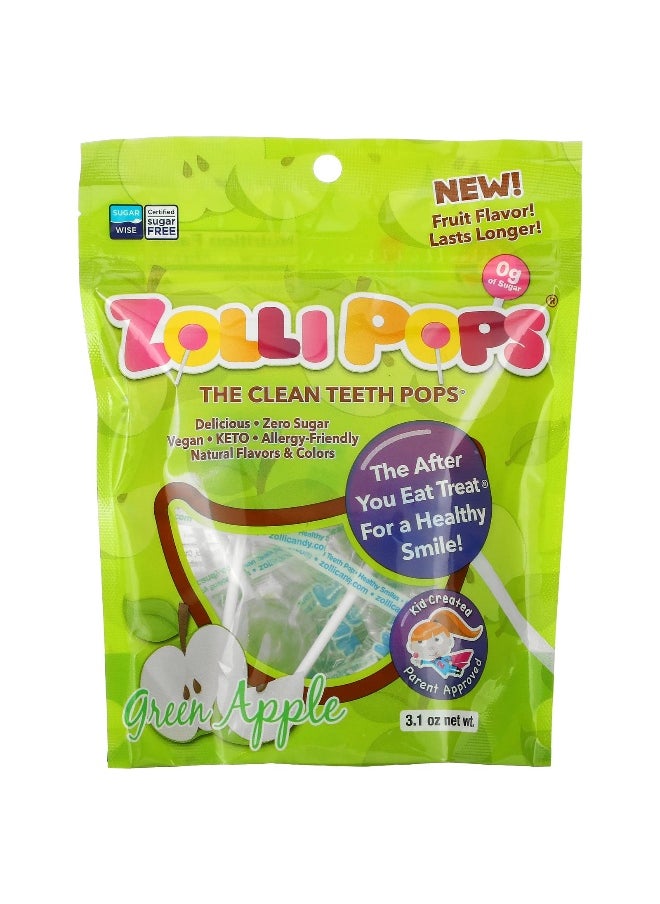 ZOLLIPOPS Zollipops, The Clean Teeth Pops, Green Apple, 3.1 oz  - Image 1