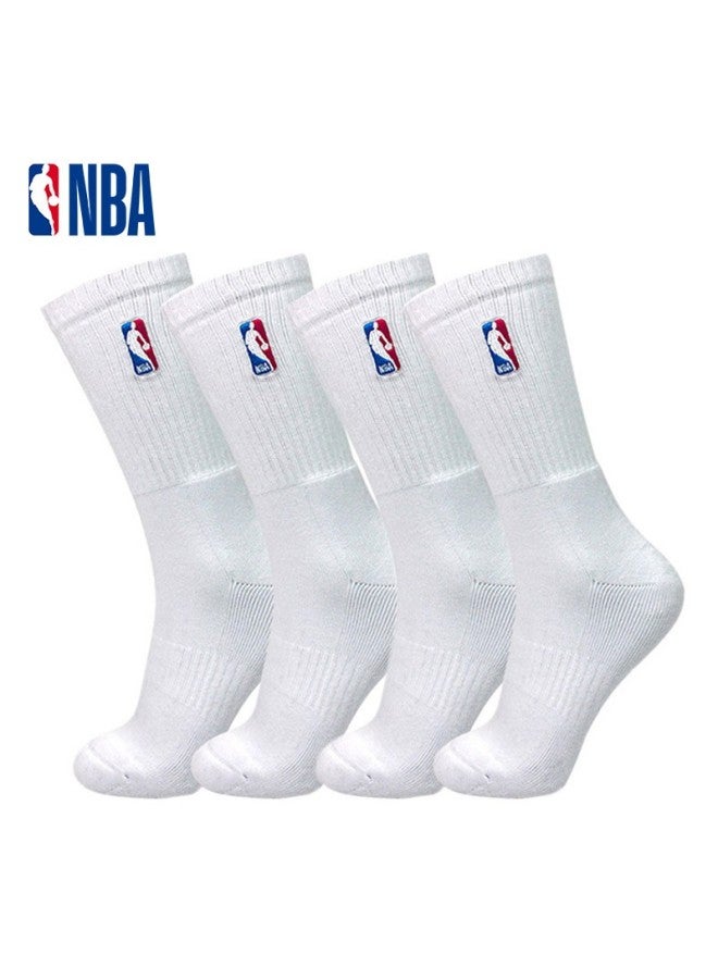 NBA جوارب كرة السلة NBA للرجال - جوارب رياضية طويلة مع قاعدة منشفة سميكة، جوارب رياضية مضادة للانزلاق بحجم كبير، 2 زوج - Image 1