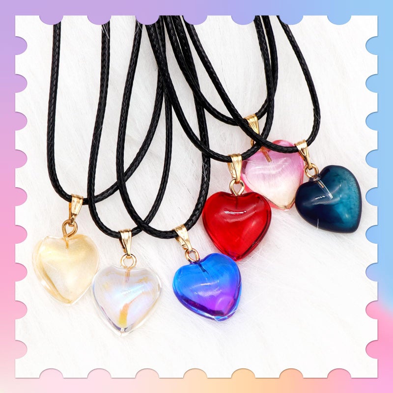 Omlisca Valentine'S Day Gifts 24 Pack Colorful Heart Shaped Pendant Necklace Birthday Party Favors Goodie Bags Filler For Women Party Supplies Wedding School Classroom Rewards Exchange - Image 3