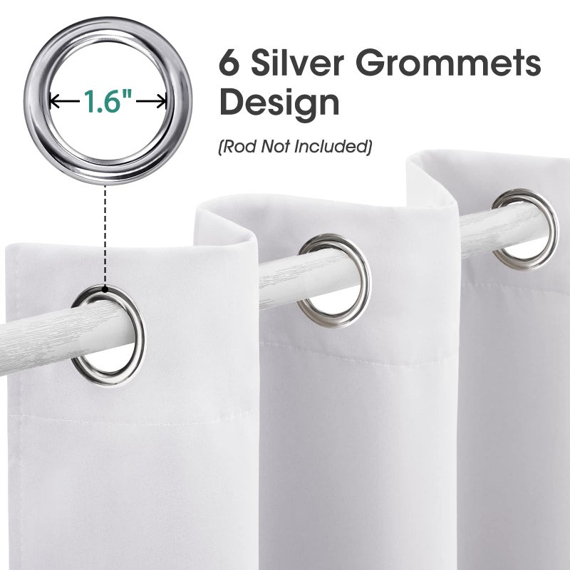 هوم أيدياز Homideas Greyish أبيض ستائر المدخل الستائر خصوصية Grommet Closet Starter لغرفة النوم 80 بوصة الطول صلبة تعتيم باب الستائر ربطة عنق الظهر معزول ستارة الستار الستار 1 - Image 5