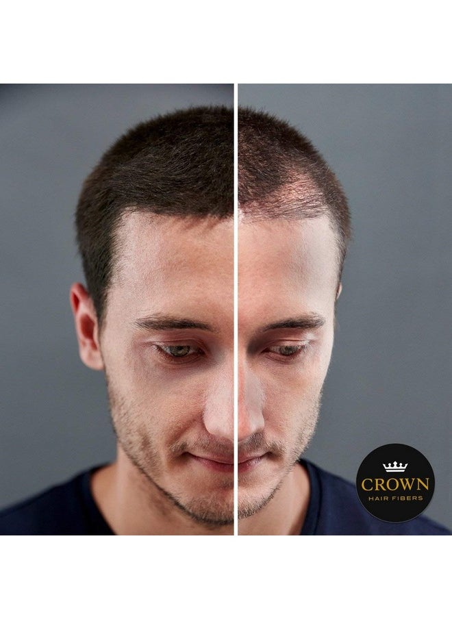CROWN HAIR FIBERS - For Thinning Hair (Black) Instantly Thickens Thinning Or Balding Hair For Men & Women 0.87Oz/25G Bottle Best Natural Keratin Hair Loss Concealer - Image 1
