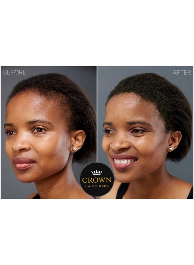CROWN HAIR FIBERS - For Thinning Hair (Black) Instantly Thickens Thinning Or Balding Hair For Men & Women 0.87Oz/25G Bottle Best Natural Keratin Hair Loss Concealer - Image 1