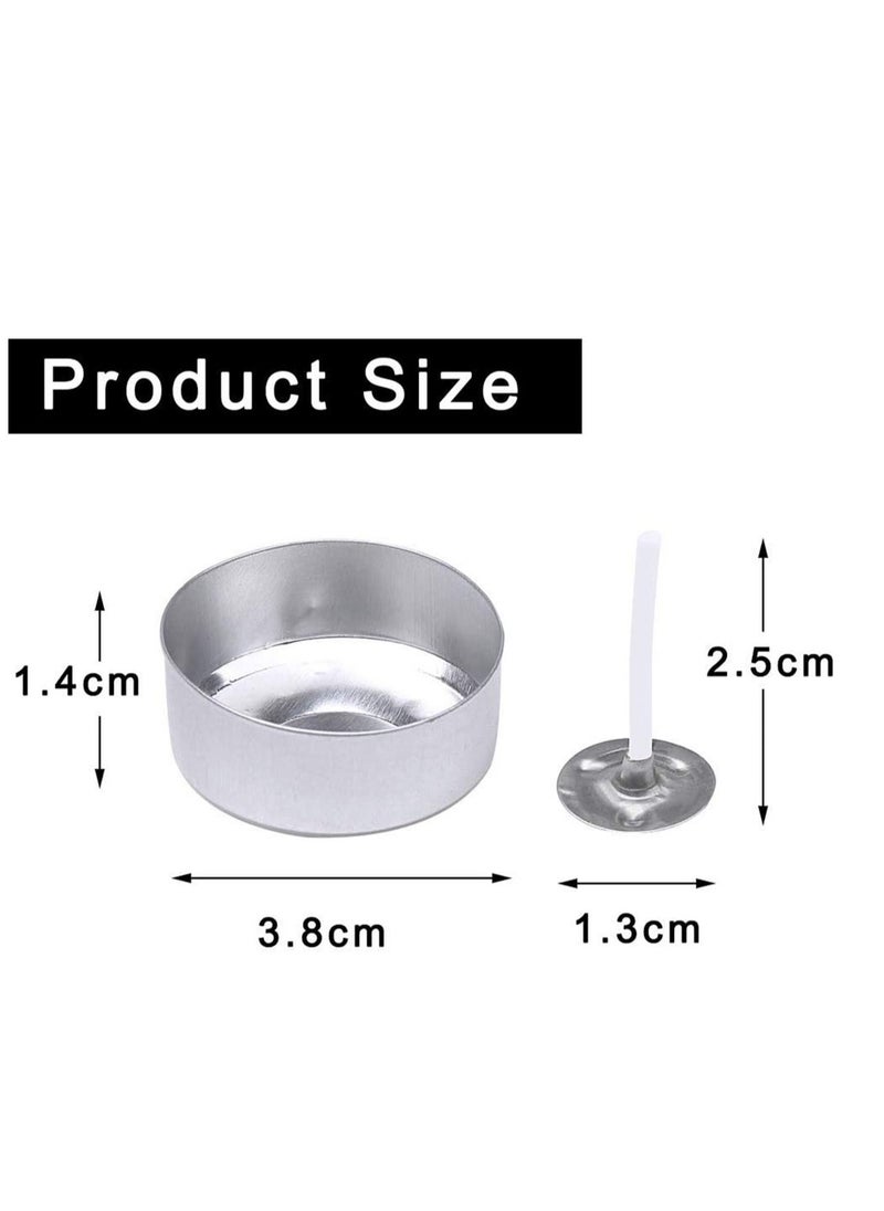 SYOSI Aluminum Tea Lights Cups 100 Pcs, Metal Tea Light Tins with 100 Pcs Candle Wicks Empty Case Candle Wax Containers for DIY Candles Making Supplies - Image 2