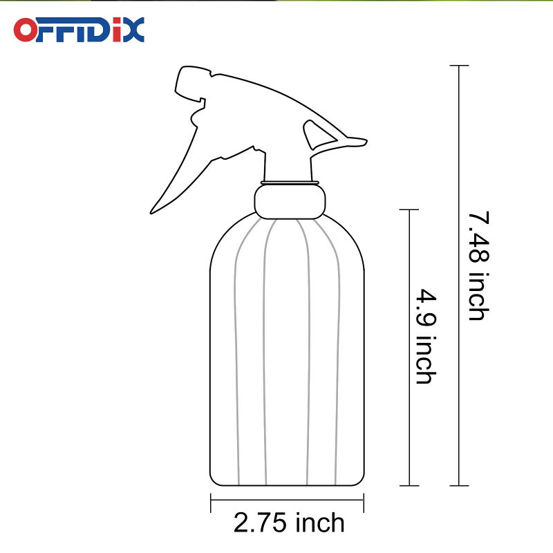 OFFIDIX Glass Spray Bottle, Pressure Watering Can, Indoor Plant Mister, Adjustable Nozzle, 0.4L/13.5oz Handheld Spray Bottle for Garden Plants Cleaning Solutions (Amaranth) - Image 2