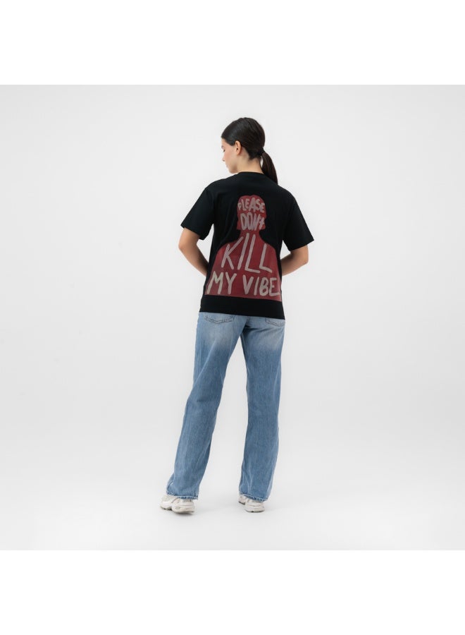 Tolou Graphic Statement Black T-Shirt - Image 2
