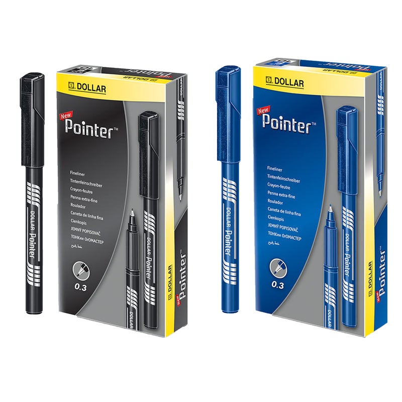 Set of Dollar Pointer 0.3mm_ 2 Packs Blue & Black 20Pcs - Image 1