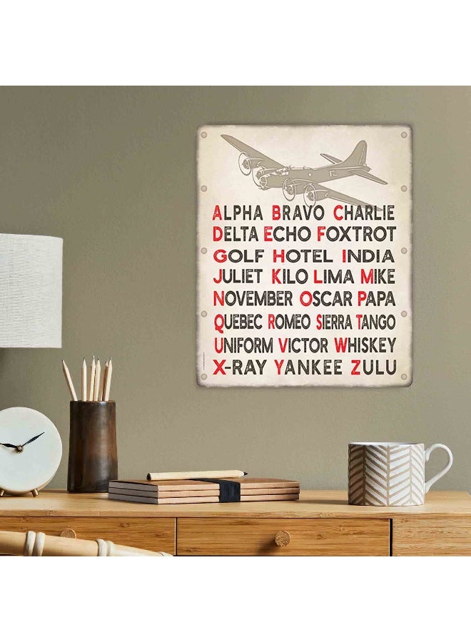 Open Road Brands Pilot Code Phonetic Alphabet Embossed Metal Sign - Image 5