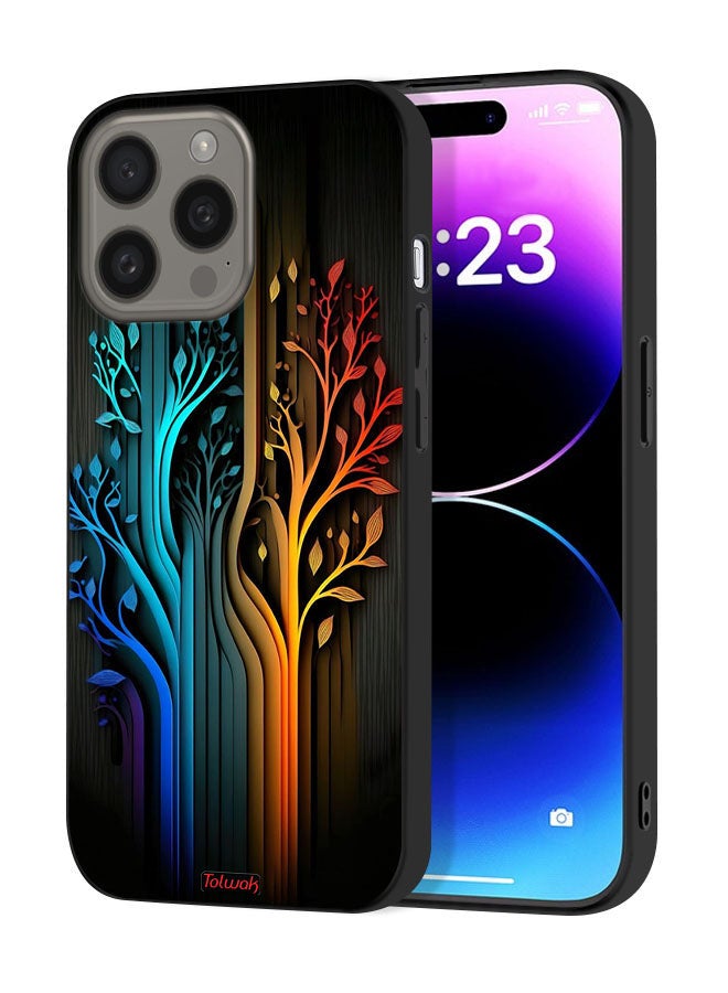 Tolwak Apple iPhone 15 Pro Protective Case Cover Tree Leaves Art - Image 1