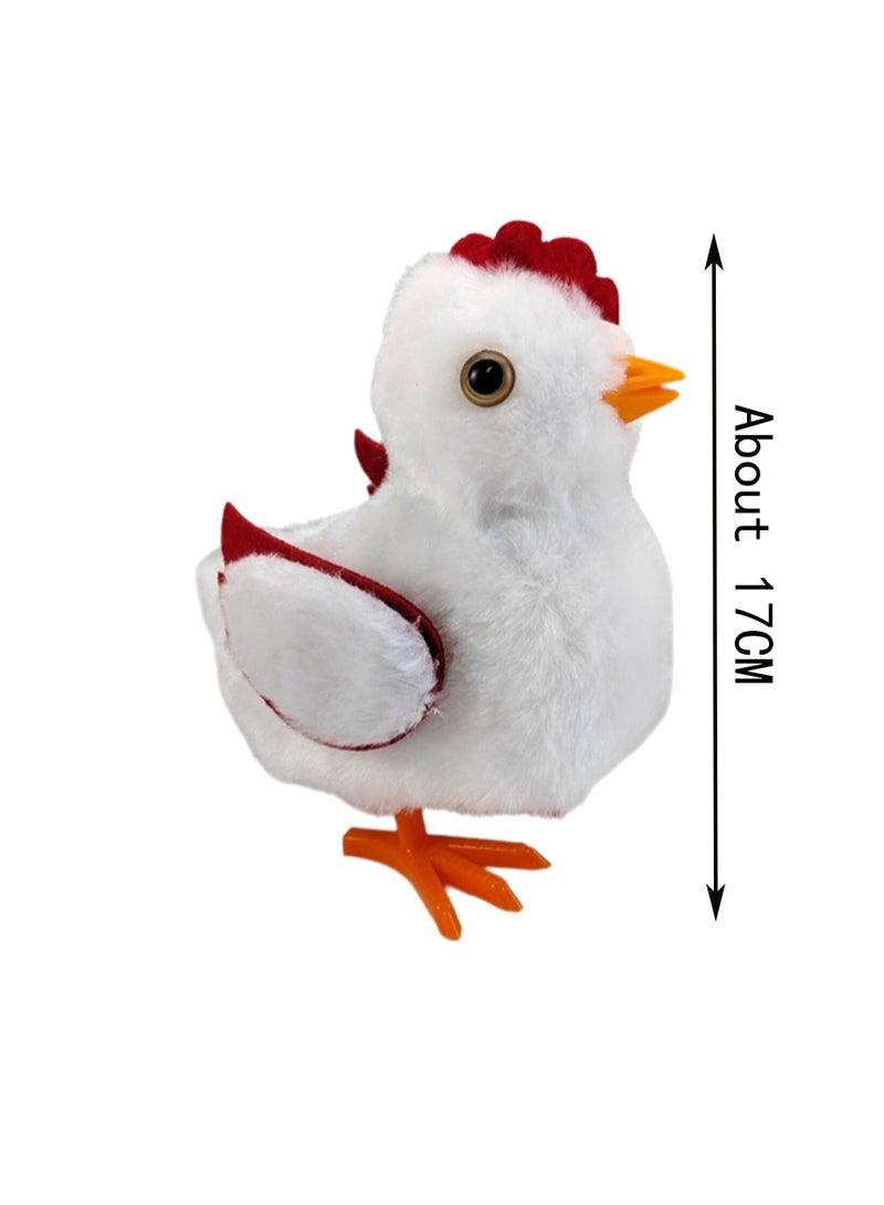 White Chicken Robot Electronic Plush Stuffed Interactive Animal Touch Control Electronic Pet Can Walk And Call, Wings Can Move, Toy Suitable For Children And Babies - Image 2