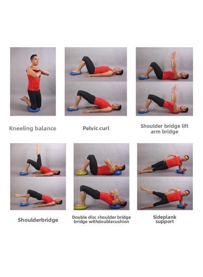 Loquat Yoga Inflatable Mat Balance Mat Sensory Rehabilitation Training Children's Balance Plate Semicircle Beginner Massage Ball Ankle Flat-Color:Inflatable Balance Pad (red) To Send The Pump - Image 5