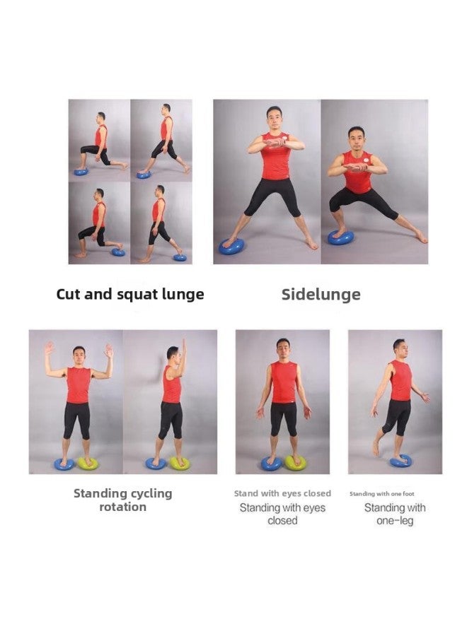 Loquat Yoga Inflatable Mat Balance Mat Sensory Rehabilitation Training Children's Balance Plate Semicircle Beginner Massage Ball Ankle Flat-Color:Inflatable Balance Pad (red) To Send The Pump - Image 4