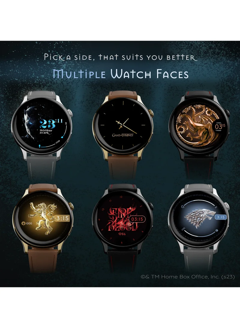 Pebble GOT 1.43" Amoled Brightest 700 NITS HD Display, Always on, Responsive watch faces, BT Calling, Smartwatch