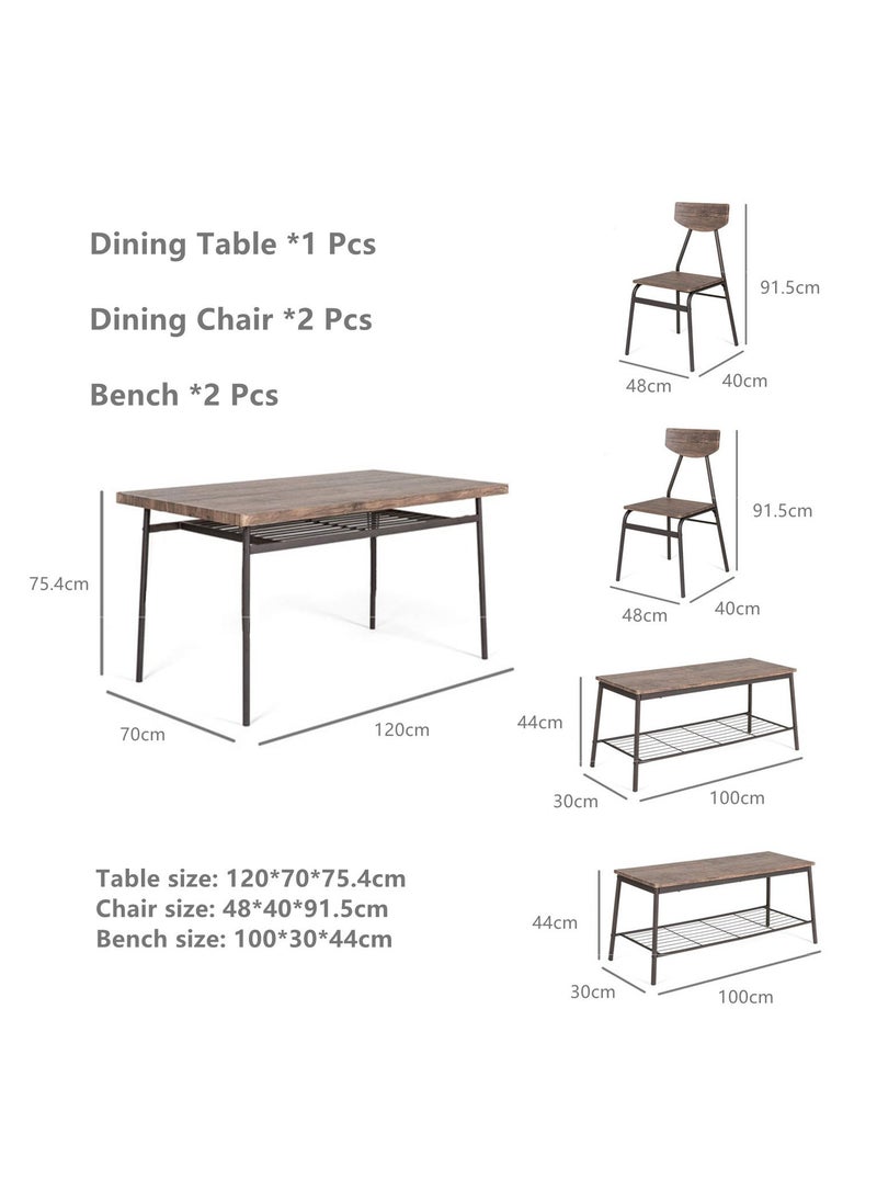 HXDream Kitchen Dining Table Set,Dining Table with 4 chairs,Suitable for home, restaurant, apartment  - Image 2