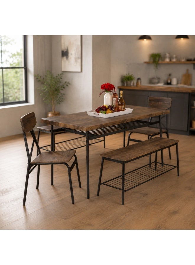 HXDream 5-Piece Dining Table Set,Dining Table with 4 chairs,Suitable for home, restaurant, apartment - Image 1