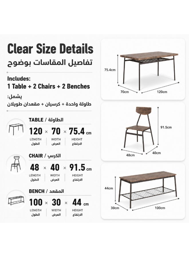 HXDream 5-Piece Dining Table Set,Dining Table with 4 chairs,Suitable for home, restaurant, apartment - Image 5