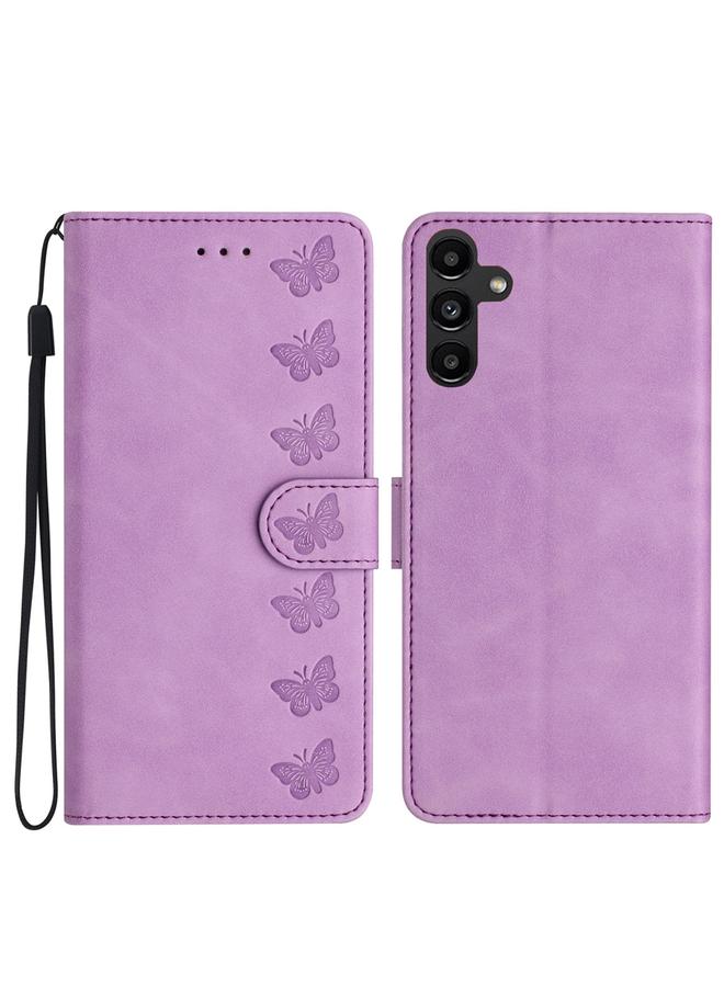 S-TOP Case For Samsung Galaxy A54 Seven Butterflies Embossed Leather Phone Case - Image 1