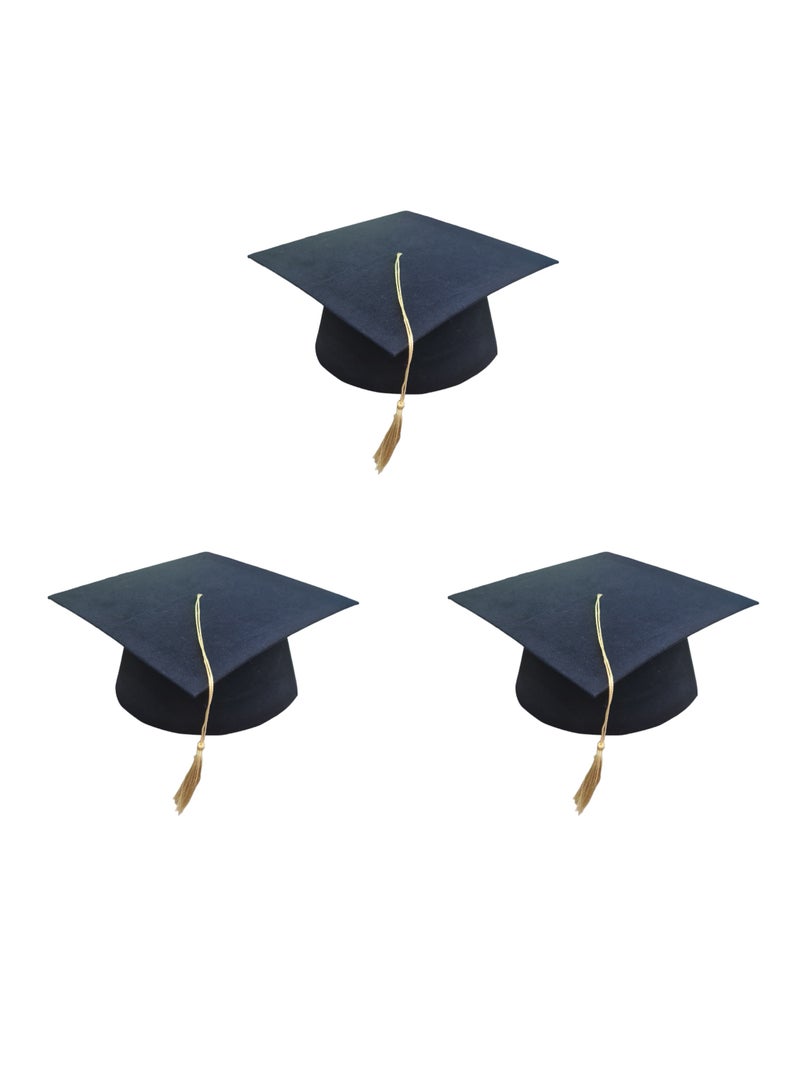 3 Pieces of Graduation Caps with Golden Tassel  - Image 1
