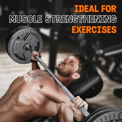 Yes4All مقابض Yes4All ثلاثية القبضة لألواح الوزن الأولمبية / ألواح الوزن المصنوعة من الحديد الزهر، مناسبة لتمارين الباربل، تدريب القوة والمرونة - 5 رطل (فردي) - Image 5