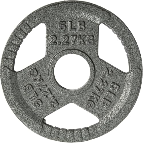 Yes4All مقابض Yes4All ثلاثية القبضة لألواح الوزن الأولمبية / ألواح الوزن المصنوعة من الحديد الزهر، مناسبة لتمارين الباربل، تدريب القوة والمرونة - 5 رطل (فردي) - Image 1