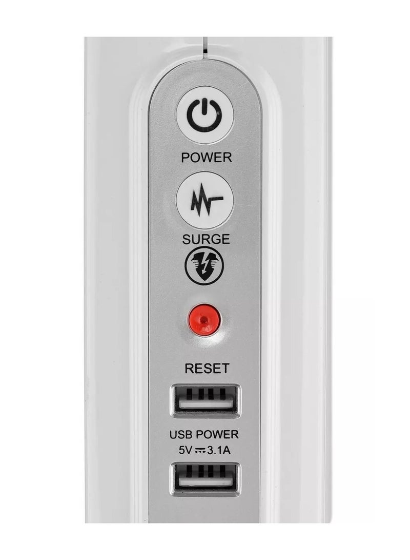 ماستربلاج مقبس كهربائي عالي اللمعان بأربعة مقابس مدمجة متجاورة بطول 4 أمتار مع منفذي USB ومفتاح حماية من زيادة الحمل SRGDUK44PW3 - Image 2