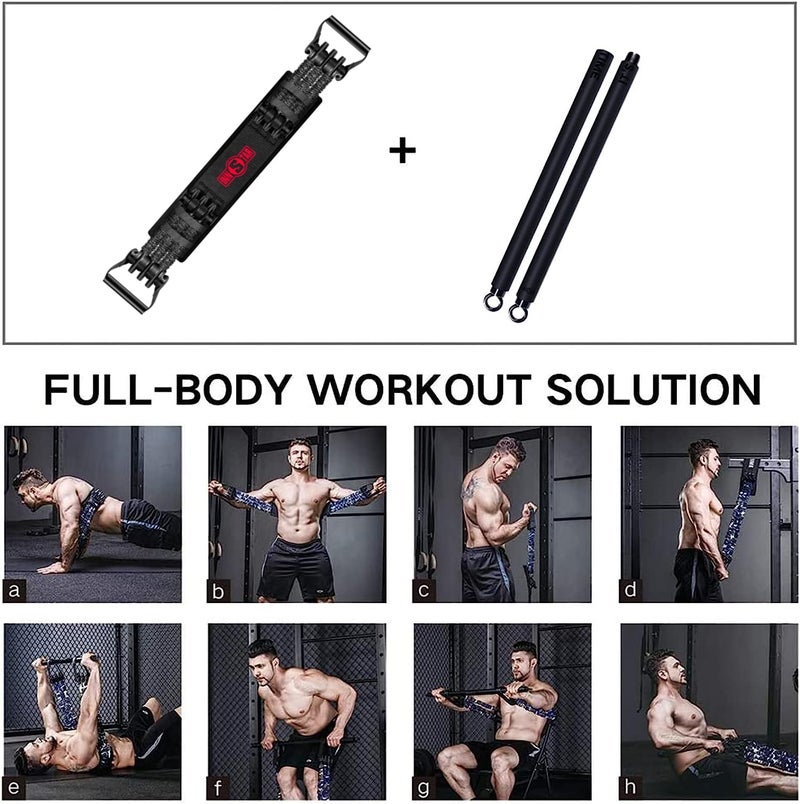 INNSTAR Resistance Bands Bar Exercise Bands Attachment 38" Black Max Load 800lb for Home Gym Workout Full Body Workout Power Lifting Fitness Bar (Black) - Image 5
