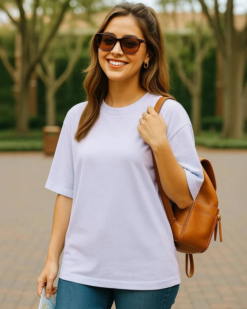 bewakoof Women's Purple Oversized T-shirt