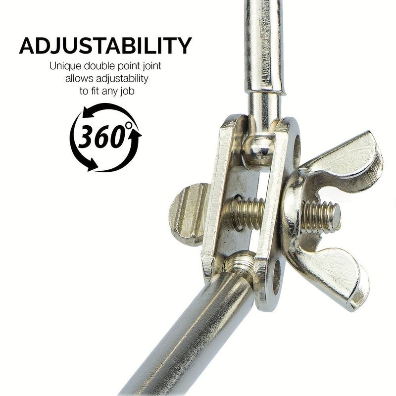 1pc Adjustable Helping Hand With Magnifying Glass Third Hand Solder Aid Heavy Base Dual Alligator Clips - Image 3