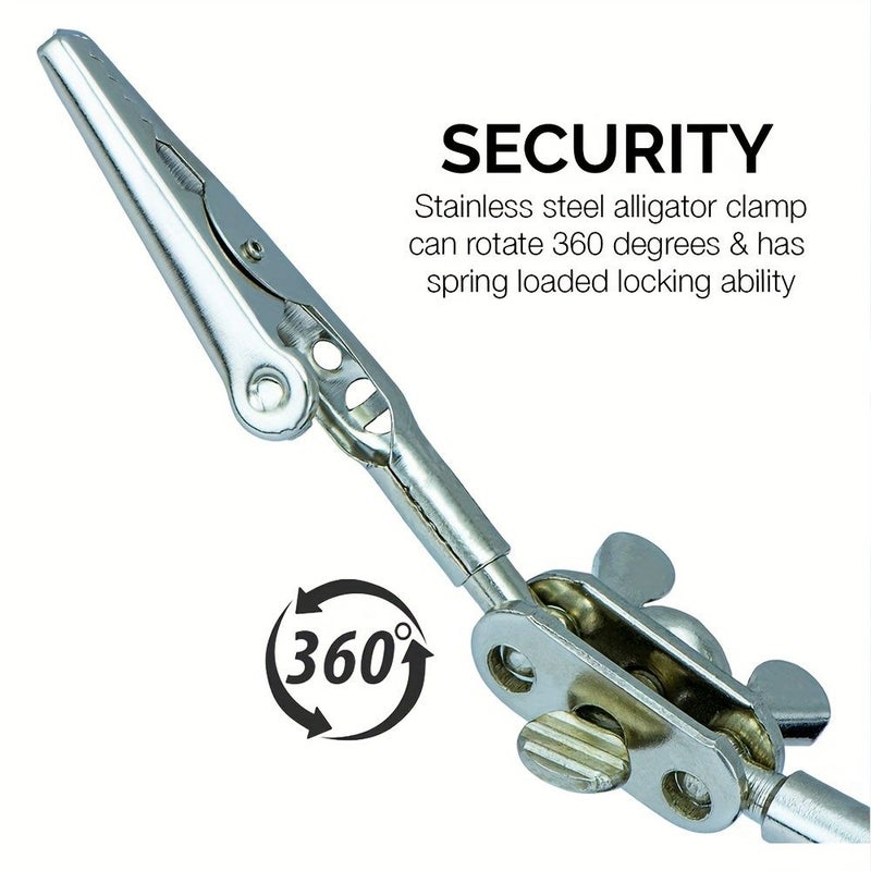 1pc Adjustable Helping Hand With Magnifying Glass Third Hand Solder Aid Heavy Base Dual Alligator Clips - Image 5