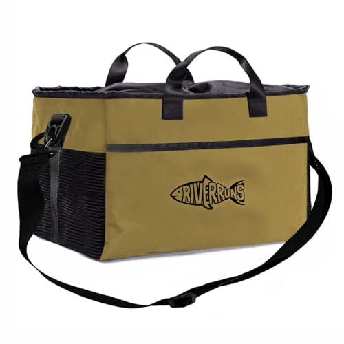 Riverruns Fishing Hunting Wader Bag with Vented Mesh Waders Boots Bag Fly Fishing Storage Bag for Hiking Camping XL Khaki 108L - Image 1