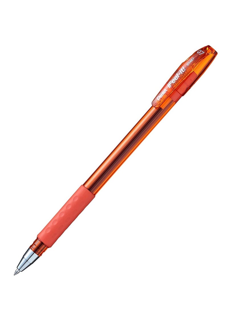 Pentel 12-Piece Ifeel-It Ballpoint Pen 0.7mm Tip Orange Ink - Image 2