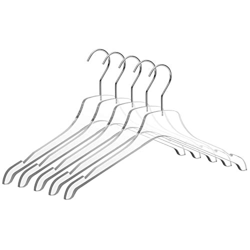 Quality Hangers Quality Acrylic Clear Hangers, Made of Clear Acrylic for a Luxurious Look and Feel with Swivel Hook (Clear - Shirt, 5) - Image 1