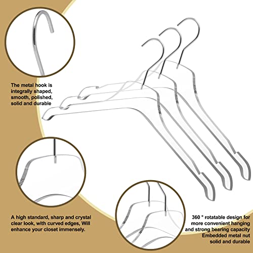 Quality Hangers Quality Acrylic Clear Hangers, Made of Clear Acrylic for a Luxurious Look and Feel with Swivel Hook (Clear - Shirt, 5) - Image 3