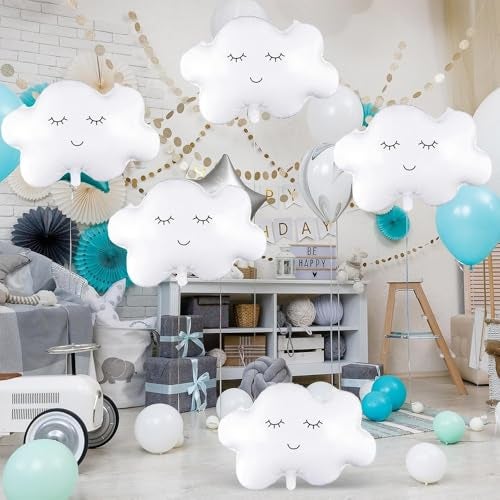 Pop The Party بوب ذا بارتي كلاود 9 كيت تزيين عيد الميلاد – مجموعة بالونات فويل مكونة من 7 قطع لتزيين حفلة عيد ميلاد التاسع اللطيف - Image 3