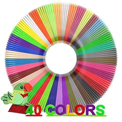 dikale 3D Pen Filament 1.75mm PLA Refills 40 Colors, Each Color 8 Meters(26 Feet), Total Length 320m(1050 Feet), 250 Stencils eBooks, Safe for Kids to Create Stunning 3D Art with 40 Vibrant Colors - Image 1