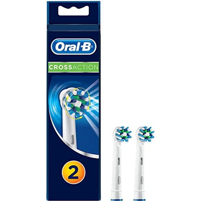 Oral-B Cross Action Electric Toothbrush Replacement Brush Heads Refill, Powered by Braun - Pack of 2 - Packaging May Vary – EB50-2 - Image 1