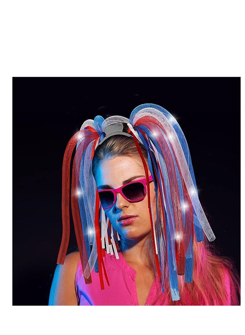 إسكدنيا رباط شعر مضيئة ، 6 قطع LED Noodle Hair Band Band وامض إكسسوارات متعددة الألوان للحفلات ، أغطية رأس مضيئة مضيئة ، خراطيم رأس مضيئة لمستلزمات الحفلات الكرنفالية ، 6 ألوان - Image 3