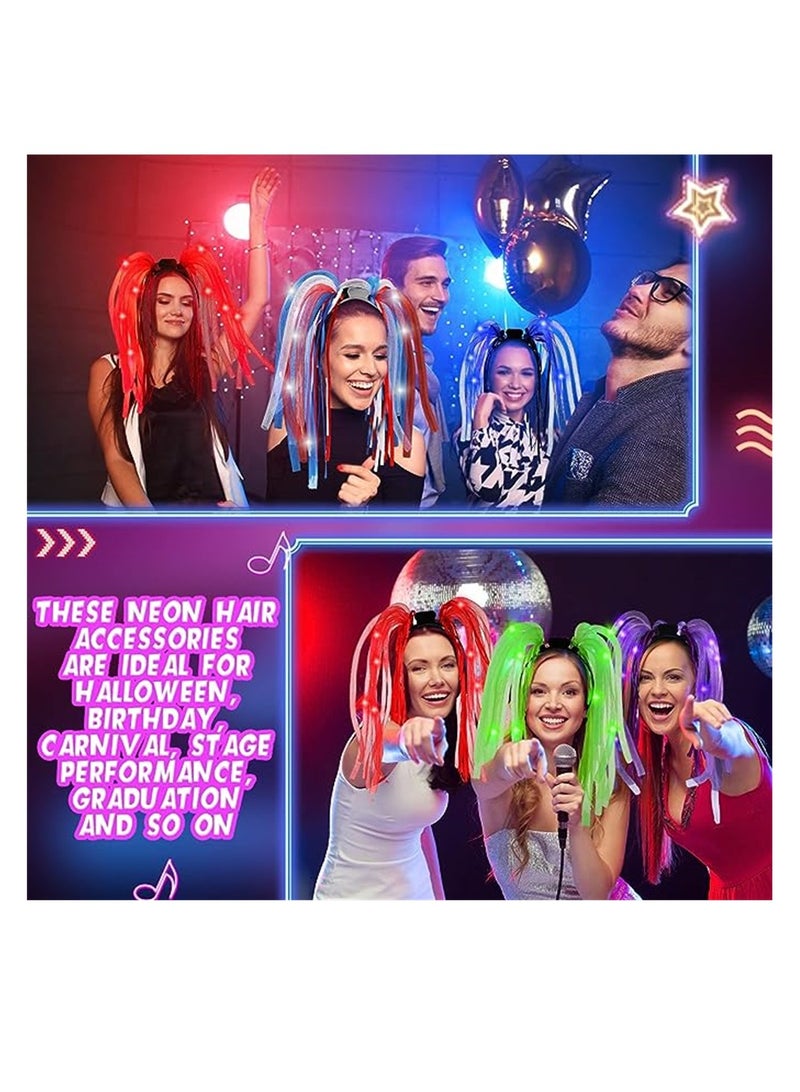إسكدنيا رباط شعر مضيئة ، 6 قطع LED Noodle Hair Band Band وامض إكسسوارات متعددة الألوان للحفلات ، أغطية رأس مضيئة مضيئة ، خراطيم رأس مضيئة لمستلزمات الحفلات الكرنفالية ، 6 ألوان - Image 5