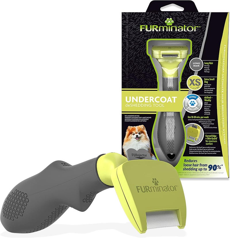 فورمينوتر أداة إزالة الطبقة السفلية من الفرو من FURminator للكلاب ذات الشعر الطويل الصغيرة جدًا، وزن أقل من 4.5 كجم تصميم شامل متعدد - Image 1
