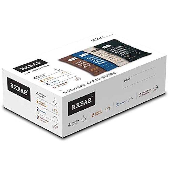 RXBAR، مجموعة متنوعة، بار بروتين، 1.83 أونصة (عبوة من 10)، وجبة خفيفة عالية البروتين، خالية من الجلوتين - Image 1