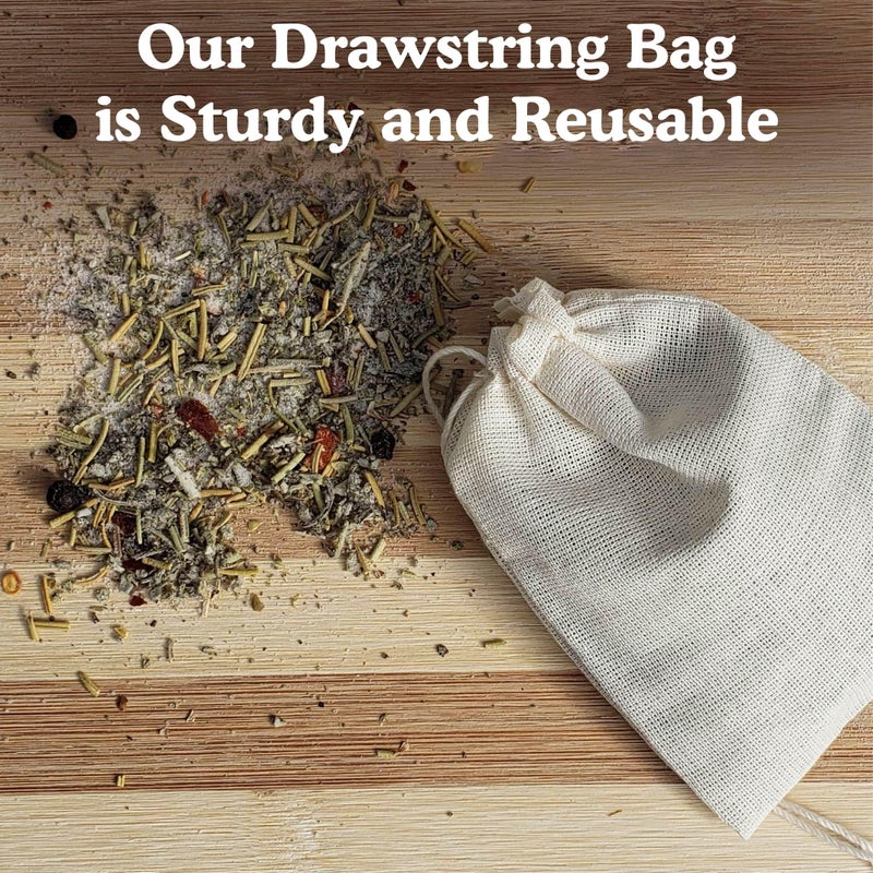 Regency Wraps 100% Cotton All-Natural Drawstring Bag, Pouches for Enclosing Bulk Spices, Tea, Potpourri, Jewelry, Crafting, Wedding Favors, 3" x 4", Pack of 4 - Image 5