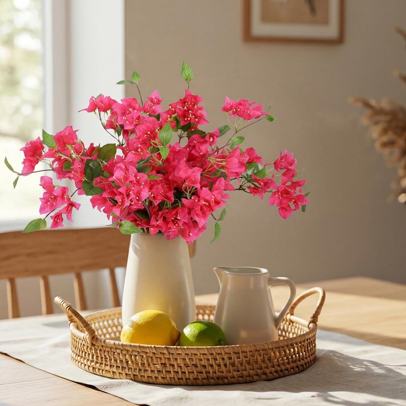 Decor & More ديكور آند مور قطعتان باقة زهور بوجنفيليا حريرية واقعية طويلة الساق | زهور صناعية للزينة | زهور للمزهرية | مثالية للمنزل والحفلات والزفاف والمطعم (وردي) - Image 5