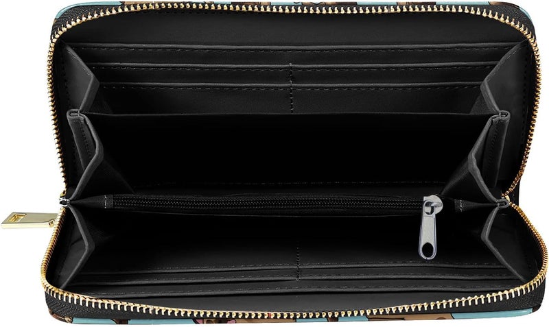 WIRESTER PU Leather Clutch Purse Card Holder Wallet, Zip Around Long Wallet for Women - Image 4