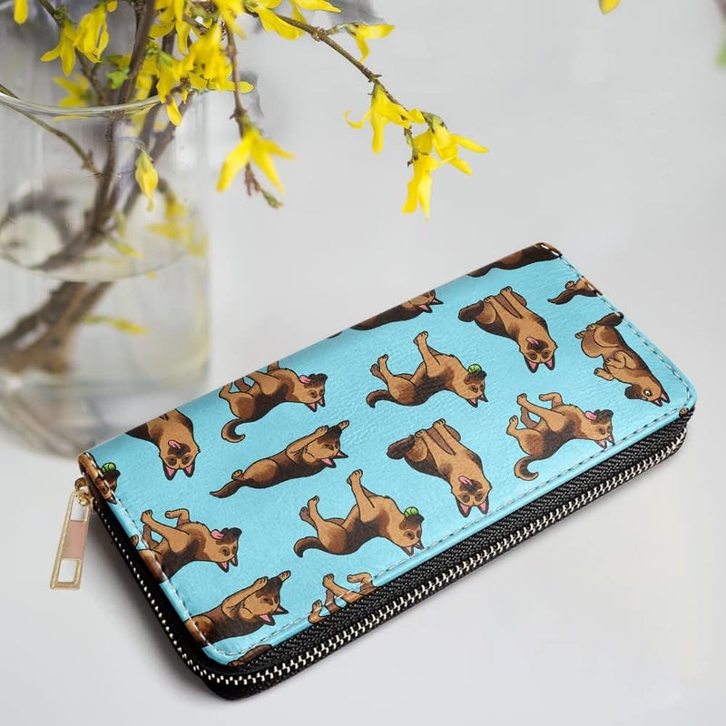 WIRESTER PU Leather Clutch Purse Card Holder Wallet, Zip Around Long Wallet for Women - Image 5