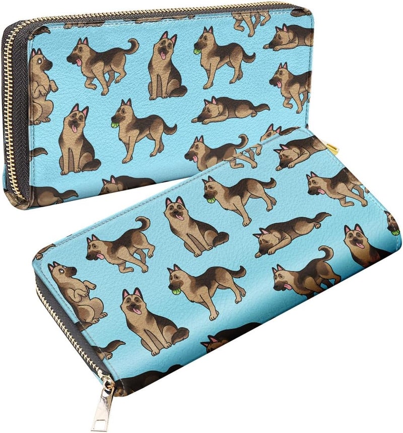 WIRESTER PU Leather Clutch Purse Card Holder Wallet, Zip Around Long Wallet for Women - Image 1